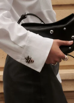 Fashion & Other Stories Studded Leather Shoulder Bag Black