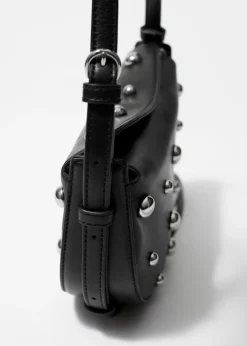 Fashion & Other Stories Studded Leather Shoulder Bag Black