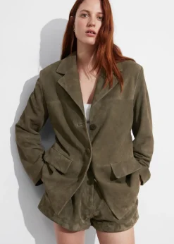 Best Sale & Other Stories Suede Blazer Khaki