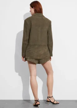 Best Sale & Other Stories Suede Blazer Khaki