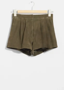 Best & Other Stories Suede Shorts Khaki