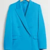 Shop & Other Stories Tailored Double-Breasted Blazer Bright Blue