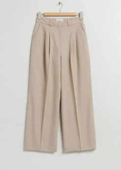Cheap & Other Stories Tailored High-Waist Trousers Beige
