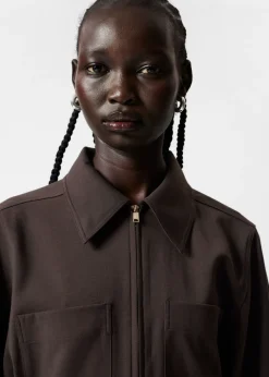 Fashion & Other Stories Tailored Jumpsuit Dark Brown