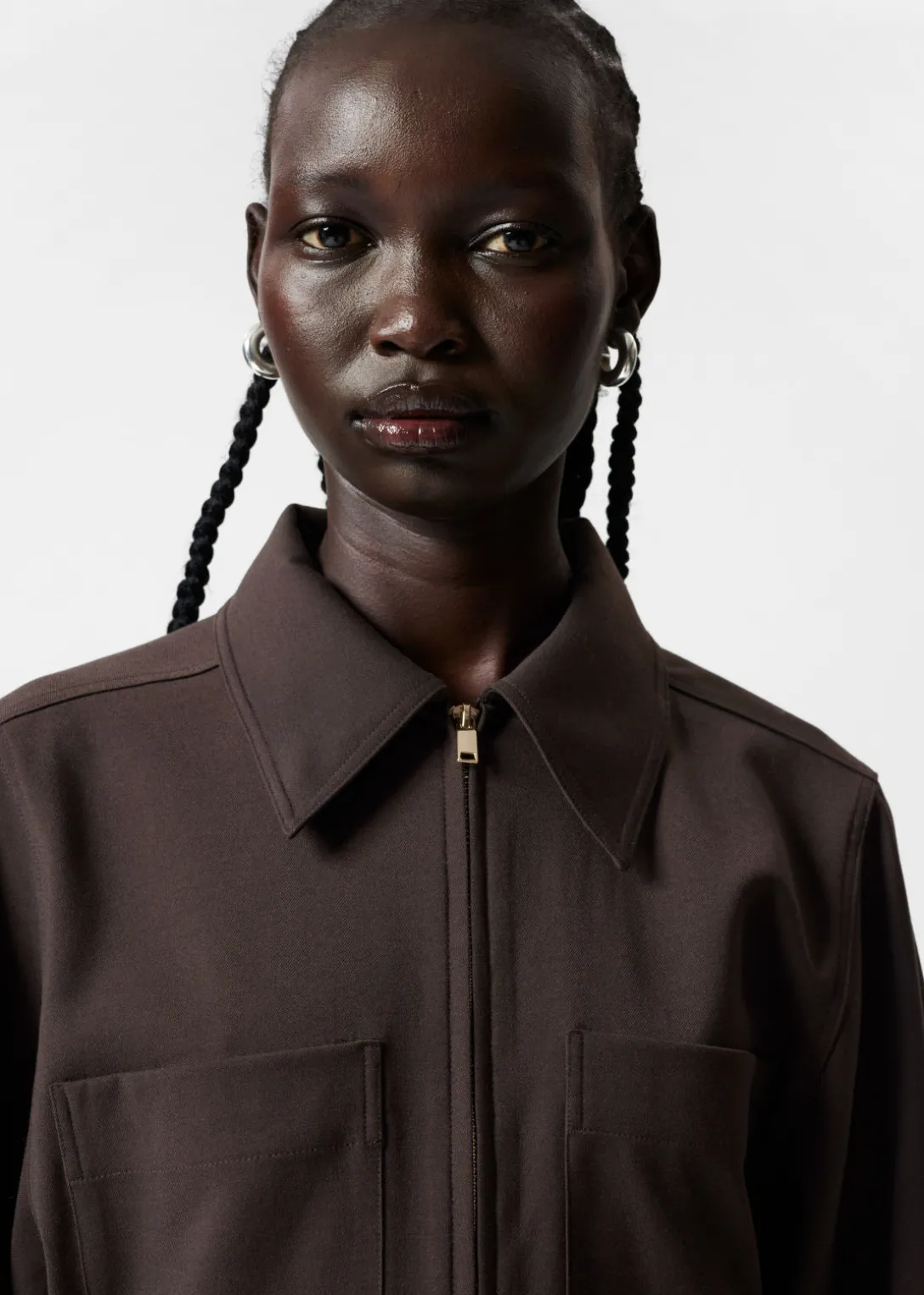 Fashion & Other Stories Tailored Jumpsuit Dark Brown