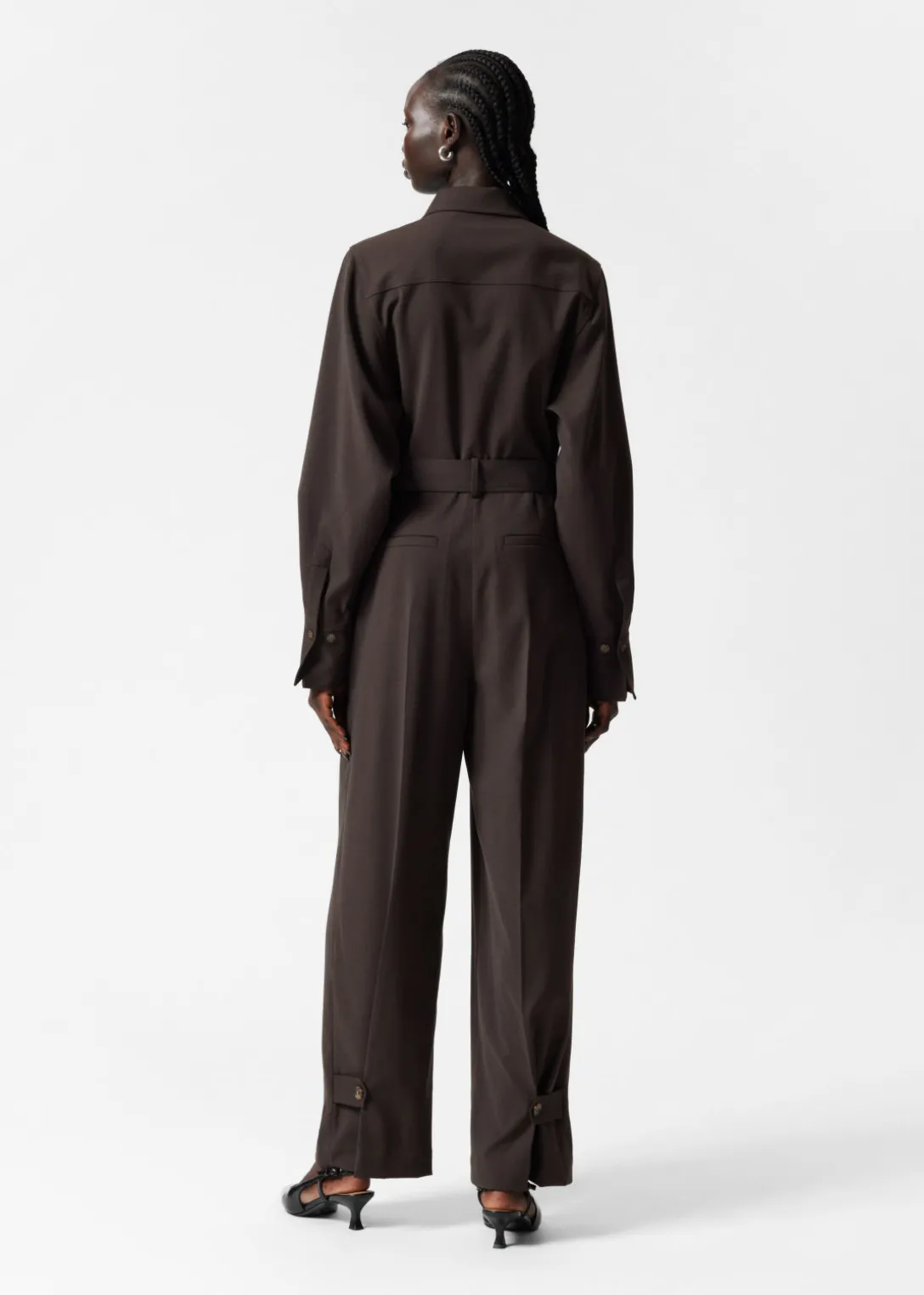Fashion & Other Stories Tailored Jumpsuit Dark Brown