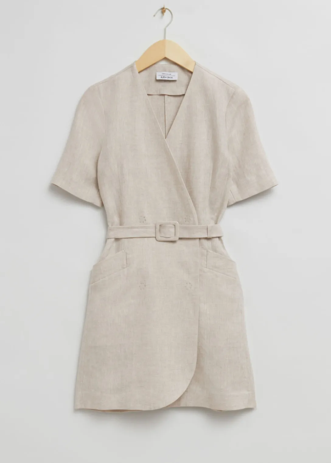 New & Other Stories Tailored Linen Belted Mini Dress