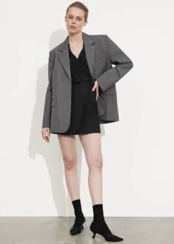 New & Other Stories Tailored Linen Belted Mini Dress