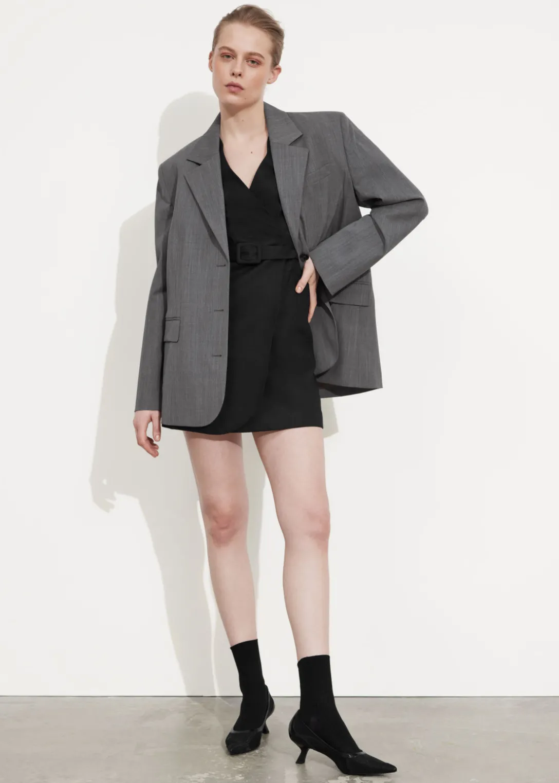 New & Other Stories Tailored Linen Belted Mini Dress