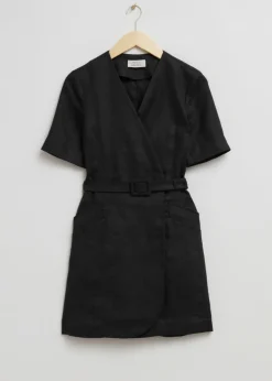 New & Other Stories Tailored Linen Belted Mini Dress