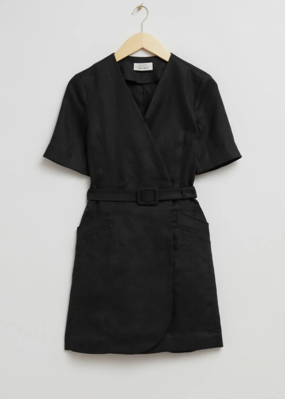 New & Other Stories Tailored Linen Belted Mini Dress