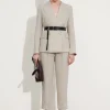 Discount & Other Stories Tailored Linen Blazer Light Beige