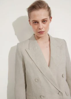 Discount & Other Stories Tailored Linen Blazer Light Beige