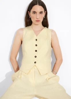 Hot & Other Stories Tailored Linen Vest