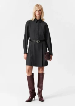 Cheap & Other Stories Tailored Shirt Mini Dress Dark Grey