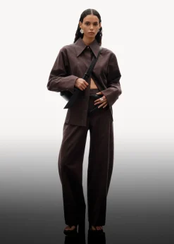 Outlet & Other Stories Tailored Silk-Blend Trousers Brown