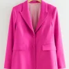 New & Other Stories Tailored Single-Breasted Blazer Hot Pink