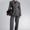 Flash Sale & Other Stories Tailored Wide-Shoulder Blazer Grey