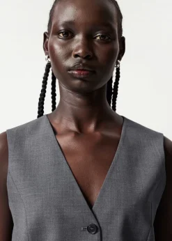 Best & Other Stories Tailored Wool Waistcoat Grey