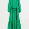 Shop & Other Stories Tassel Belt Tunic Dress Bright Green