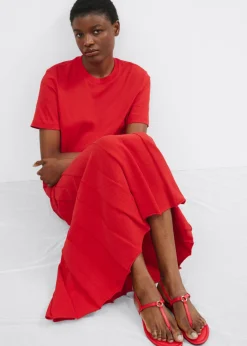 Fashion & Other Stories T-bar Leather Sandals Red