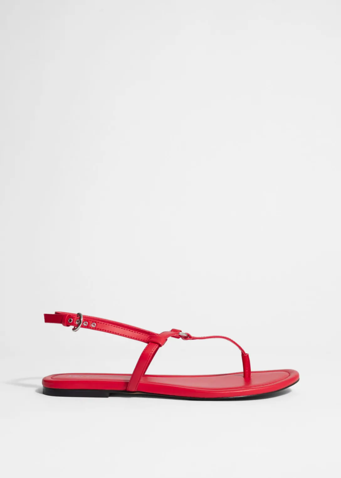 Fashion & Other Stories T-bar Leather Sandals Red