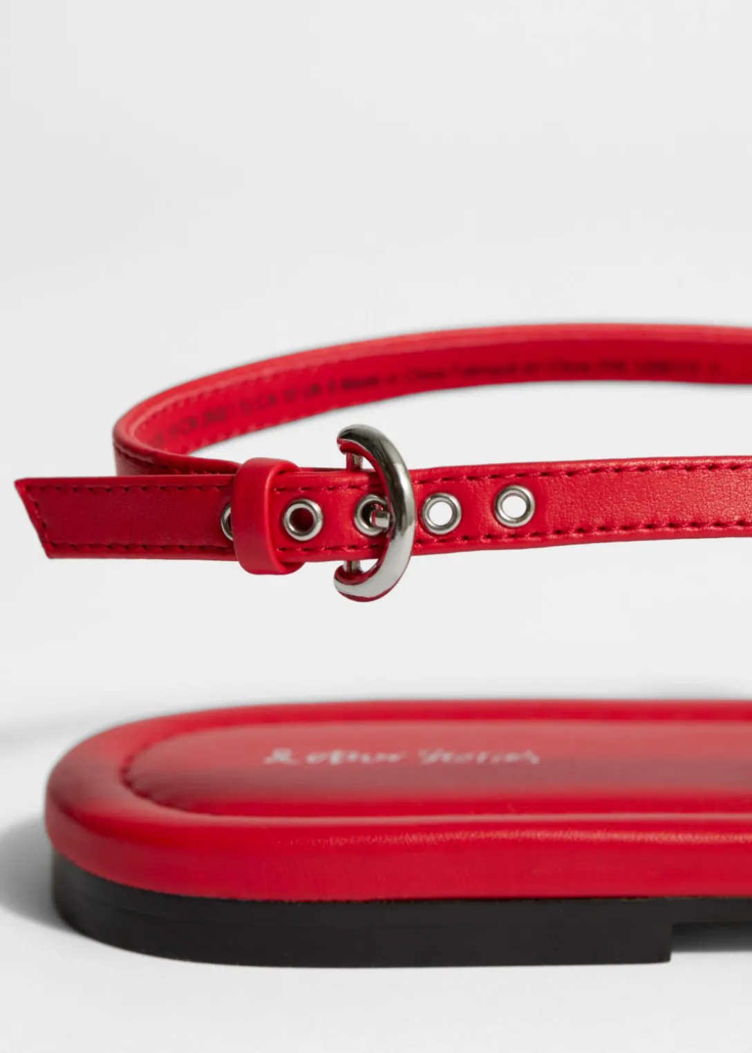 Fashion & Other Stories T-bar Leather Sandals Red