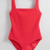 Sale & Other Stories Textured Bow Tie Swimsuit