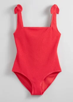 Sale & Other Stories Textured Bow Tie Swimsuit