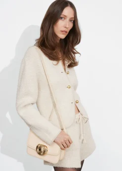Outlet & Other Stories Textured Glitter Cardigan White
