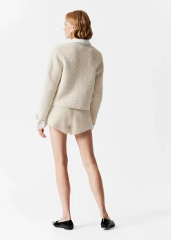 Outlet & Other Stories Textured Glitter Cardigan White