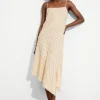 Clearance & Other Stories Textured Strappy Midi Dress Cream