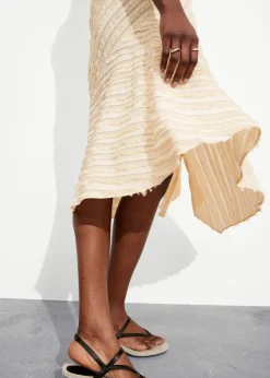 Clearance & Other Stories Textured Strappy Midi Dress Cream