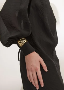Sale & Other Stories Tie-Cuff Midi Dress Black