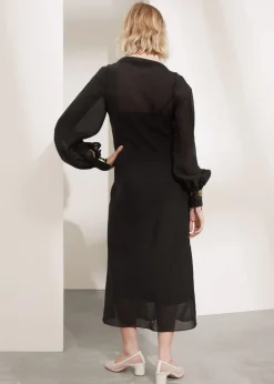 Sale & Other Stories Tie-Cuff Midi Dress Black