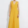 Cheap & Other Stories Tie-Detailed Midi Dress Yellow