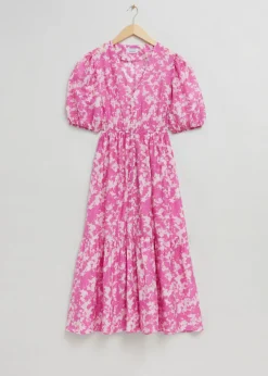 Flash Sale & Other Stories Tiered Maxi Dress Pink Printed