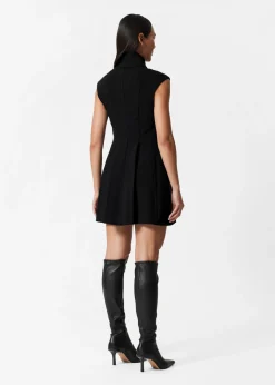 Flash Sale & Other Stories Turtleneck Pleated Mini Dress Black