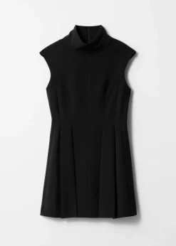 Flash Sale & Other Stories Turtleneck Pleated Mini Dress Black