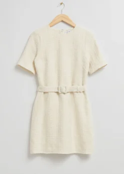 Store & Other Stories Tweed Belted Mini Dress