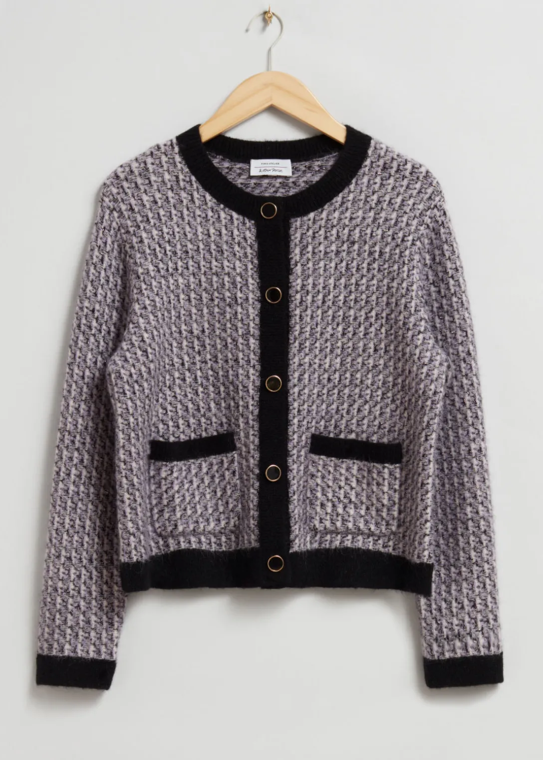 Hot & Other Stories Tweed Cardigan Grey/Black