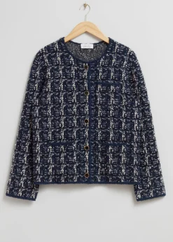 Sale & Other Stories Tweed Jacket Blue/White Tweed