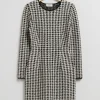 Shop & Other Stories Tweed Mini Dress Black/White Houndstooth