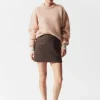 Clearance & Other Stories Tweed Wool-Blend Mini Skirt Brown Checks