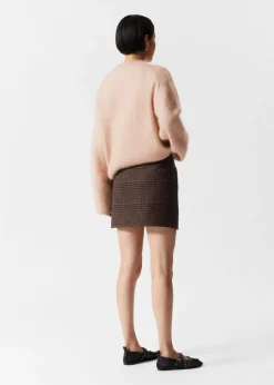 Clearance & Other Stories Tweed Wool-Blend Mini Skirt Brown Checks