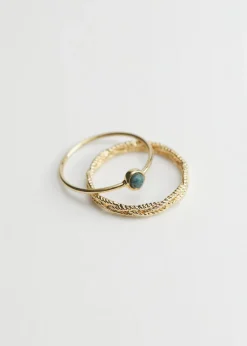 Best Sale & Other Stories Twist Embossed Ring Set Gold