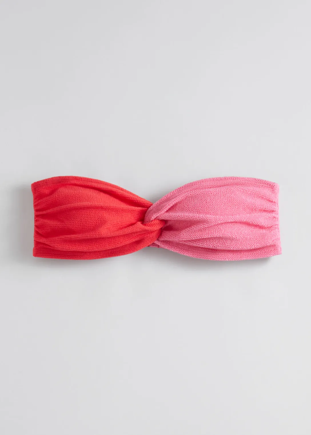 Flash Sale & Other Stories Two-Tone Bandeau Bikini Top Pink/Red