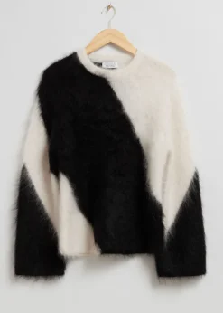 Online & Other Stories Two-Tone Knit Sweater Black/White
