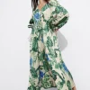 Sale & Other Stories V-Cut Satin Midi Dress