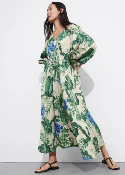 Sale & Other Stories V-Cut Satin Midi Dress